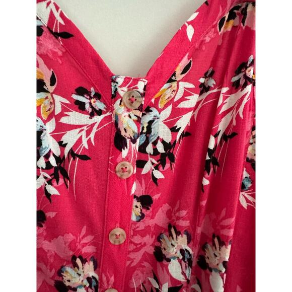 Torrid Pink Floral Sweetheart Cami Babydoll Top Size 00 - Picture 3 of 5